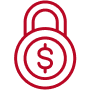 icon of a dollar sign on a lock